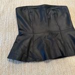 AQUA  Black Leather Strapless bustier Top Photo 1