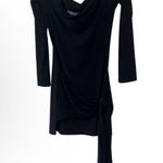 NWT Kaiia slinky bardot tie side drape mini dress black size 8 Photo 5