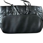 Victoria's Secret Puffer Duffle Tote Faux Leather Black Weekender Bag‎ Quilted Photo 4
