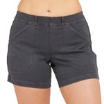 Spanx  Stretch Twill Shorts Washed Black Size Large Flat Front Inseam 5" Preppy Photo 0