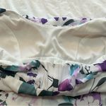 Connected Apparel CONNECTED floral dress size 8 white purple lined pleated padded bust zipper Photo 6