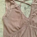 Pink/Lavender Ribbed Tank Top with V Photo 2