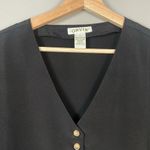 Orvis ‎ Ladies Button Front Blouse Black Size Large Tunic Minimalist Classic Photo 3