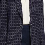 St. John  Boucle Windowpane Knit Jacke Blue Size 4 Photo 9