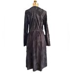 Blanc Et Noir Black Geometric Patterned Midi Dress, Long Sleeve, Large Pockets Size M Photo 2