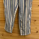 Maeve By Anthropologie Size 10 Linen Blend Vertical Striped Straight Leg Pants Photo 1