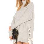 Free People Gray So Plush Lace Up Pullover Sweater Photo 0