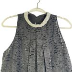 Sachin + Babi NWT ANTHROPOLOGIE  Size 8 Black Sleeveless Beaded Collar Blouse Top Photo 5