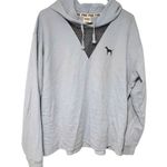 PINK - Victoria's Secret Victoria Secret PINK Medium Blue Hi Low Mesh Pullover Tunic Hoodie Oversized Photo 0