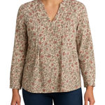 Peruvian Connection  Floral Pleated Blouse Size Small Photo 0