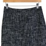 Ann Taylor  Tweed Skirt Womens 0 Black White Lined Dark Academia Preppy Career Photo 1