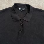 Binj Basics Ribbed Knit Long Sleeve Polo Collar Fitted Sweater Black Size XL Photo 2
