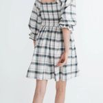 Madewell Lucie Elbow-Sleeve Smocked Mini Dress in Lebaum Plaid S Photo 2