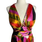 Rubber Ducky  Halter Mini Dress L Multicolored V Neck Lightly Padded Zipper Photo 1