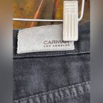 CarMar Women’s High Waisted Cuffed Hem Black Denim Shorts Size 24 Photo 5