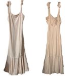 Fame and Partners  cream shoulder ties maxi Dress Sz 2 Photo 0