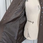 JACK  Puff Shoulder Poetcore Coat Jacket Herringbone Tweed Brown Small Photo 7