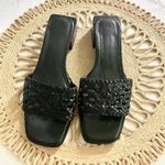 Seychelles Anthropologie Black Leather Woven Slide On Heels Size 7.5 Photo 1