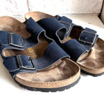 Birkenstock Arizona Navy Blue Leather Buckle Strap Slide Slip On Sandals Size 40 Photo 0