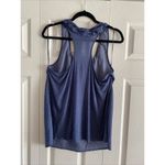 Elle ‎ Women's Medium Blue Sleeveless Top Polka Dot Corpcore Photo 4