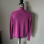 Title Nine  Cardigan Sweater Womens wool Purple Long Sleeve Large waterfall front Photo 6