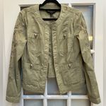 White House | Black Market Stylist Khaki Olive Embroidered Utility Jacket Size 12 Photo 9