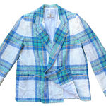 Vintage Plum Tree Escott Canada Blazer Blue Green Plaid Size 9/10 20x24 Photo 5