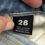 Embellish Distressed Ripped Denim Jeans White Stripe Light Wash Womens Size 28 Blue Photo 10