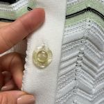 Missoni Exclusively Misook White and Green Chevron Collared Cardigan M Photo 4