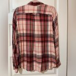 Como vintage  Mauve Pink and Black Plaid Shirt Sz L Photo 2