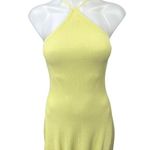 ZARA Yellow Halter Ribbed Knit Sleeveless Pullover Mini Bodycon Dress Size S Photo 4