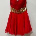 Blush Prom red mini dress  Size 4 Photo 0