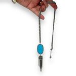 Kendra Scott Rayne Long Pendant Necklace Turquoise Magnesite Silver Photo 2