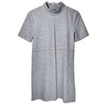 ZARA Cotton Blend Reverse Seam Short Sleeve Ribbed Sweater Mini Dress in Grey Photo 6