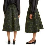 Max Mara Max Mara Cellula Logo Embroidered Jacquard Skirt Size 12 Black Green NWT Photo 2