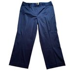 Lafayette 148 Straight Leg Dress Pants Women's Plus Size 20 Navy Blue Cotton Photo 0