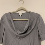 Armani Collezioni Womens Size 40 IT Gray Silk Blend Cowl Neck Blouse Photo 1