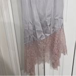 Anthropologie Silver Lace-Trimmed Asymmetrical Midi Slip Dress Photo 8