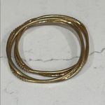 Lovely Gold Plated Rhinestone Bangle Bracelets Excellent Condition Photo 6