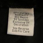 CAbi Black Long Sleeve Stretchy Top Brown Silver Floral Applique Large Style 247 Photo 3