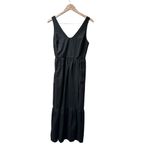 Pact Canopy Linen Blend Tank Midi Dress Smocked Breathable Organic Black Small S Photo 2