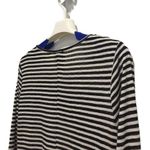 V CRISTINA Tunic Top Women Size Small Striped Embroidered V Neck Shark bite Hem Photo 4
