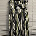 Julie Brown  Black and Green  Silk Pattern Chiffon Spaghetti Strap Dress Women's Photo 4