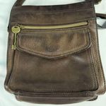 Fossil VTG Brown Leather Square Crossbody Purse Small Bag Pockets 75082 Classic Photo 1
