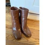 Jennifer Lopez JLO  Josey Womens Size 8.5M Cognac Block Heel Zip Ankle Booties Photo 2