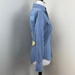 Vintage 70s Moody's Goose Disney Embroidered Chambray Denim Button Down Top Blue Photo 4