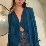 Free People Blue suede western cardigan Photo 5