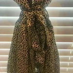 Animal Leopard Print Bath Robe Pink Trim size XL Black Photo 4