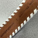 Chicos Leather Belt Small Womens White Embellished Buckle Beaded Faux Turquoise Photo 6