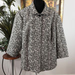 Peter Nygard  Black and White Patterned Blazer women’s Plus 22 Open Front Snap Photo 0